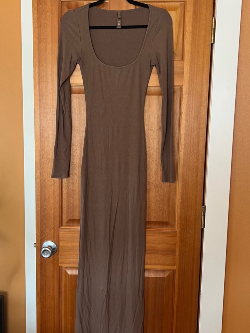 Skims soft lounge long sleeve scoop neck maxi dress